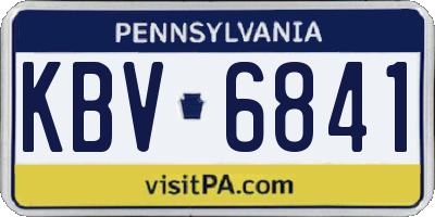 PA license plate KBV6841