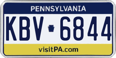 PA license plate KBV6844