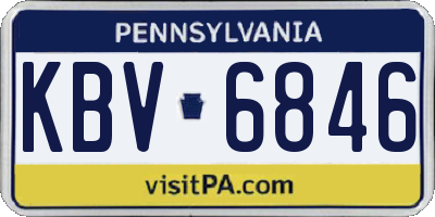 PA license plate KBV6846