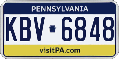 PA license plate KBV6848