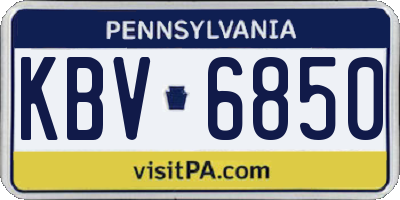 PA license plate KBV6850