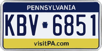 PA license plate KBV6851