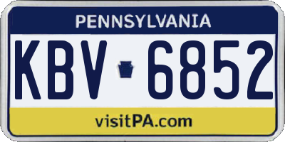 PA license plate KBV6852