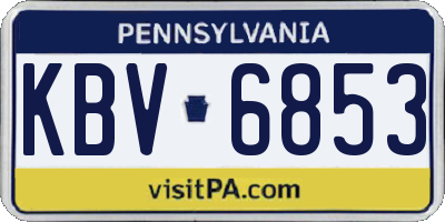 PA license plate KBV6853