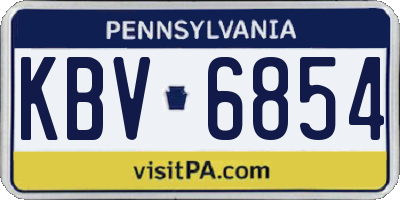PA license plate KBV6854