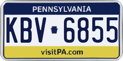 PA license plate KBV6855
