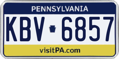 PA license plate KBV6857