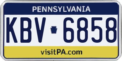 PA license plate KBV6858