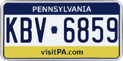 PA license plate KBV6859