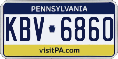 PA license plate KBV6860