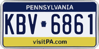 PA license plate KBV6861