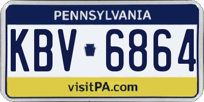 PA license plate KBV6864