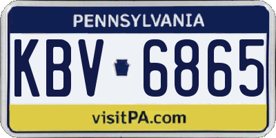 PA license plate KBV6865