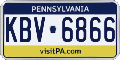 PA license plate KBV6866
