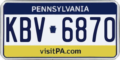 PA license plate KBV6870