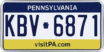 PA license plate KBV6871