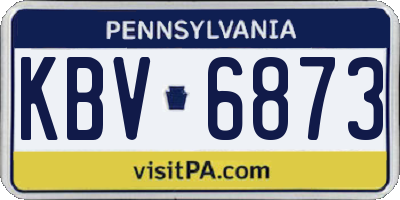 PA license plate KBV6873