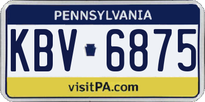 PA license plate KBV6875