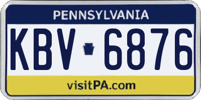 PA license plate KBV6876
