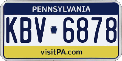 PA license plate KBV6878