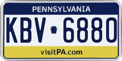 PA license plate KBV6880