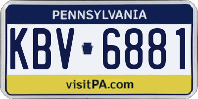 PA license plate KBV6881