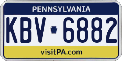 PA license plate KBV6882