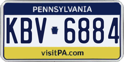 PA license plate KBV6884