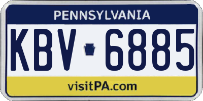 PA license plate KBV6885