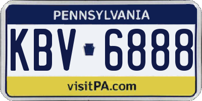 PA license plate KBV6888