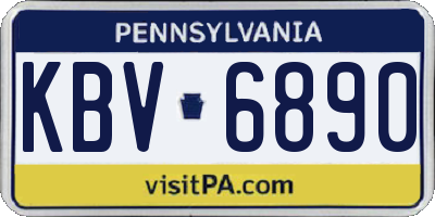 PA license plate KBV6890