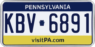 PA license plate KBV6891