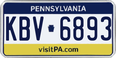 PA license plate KBV6893