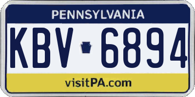 PA license plate KBV6894