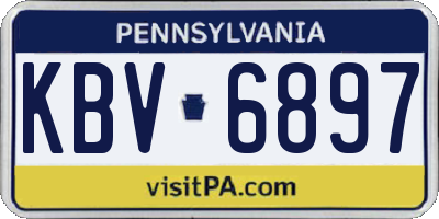 PA license plate KBV6897