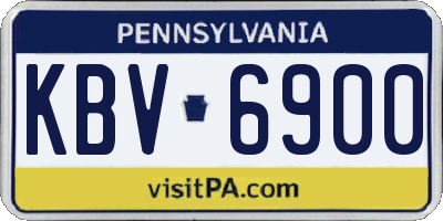 PA license plate KBV6900
