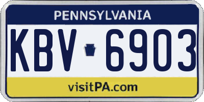 PA license plate KBV6903