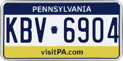 PA license plate KBV6904