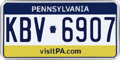 PA license plate KBV6907