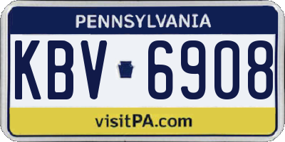 PA license plate KBV6908