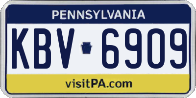 PA license plate KBV6909