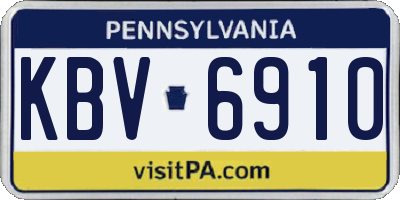 PA license plate KBV6910