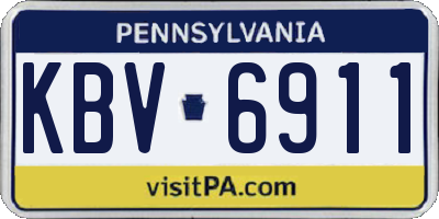 PA license plate KBV6911