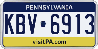 PA license plate KBV6913