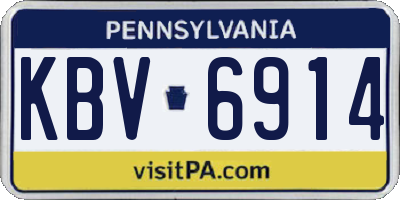 PA license plate KBV6914