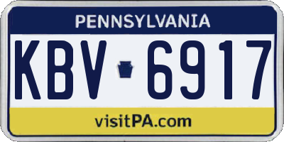 PA license plate KBV6917