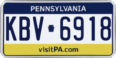 PA license plate KBV6918