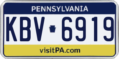 PA license plate KBV6919