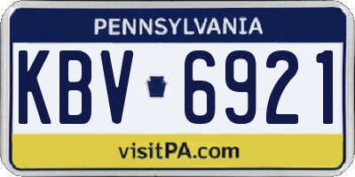 PA license plate KBV6921