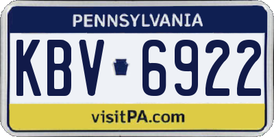 PA license plate KBV6922